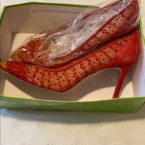 Sam Edelman Red Lace Fabric Pumps